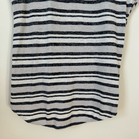 Lou & Grey for Loft Striped Gray Tee Crew Neck Small - Picture 6 of 10